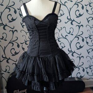 Vintage Tripp NYC Black Brocade Corset Tutu Dress